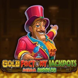 Gold Factory Jackpots Mega Moolah by Aurum Signature Studios, showcased at vegasinocasinoo.de – game logo
