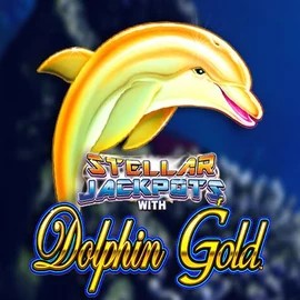 Official Jackpots logo: Dolphin Gold with Stellar Jackpots by Lightning Box Game at Vegasino Casino